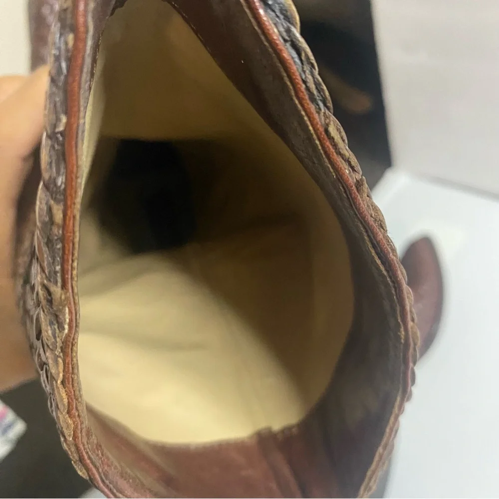 Sesto Meucci Woven Brown Leather Mid-Calf Women’s Boots Size 7M - Picture 10 of 13